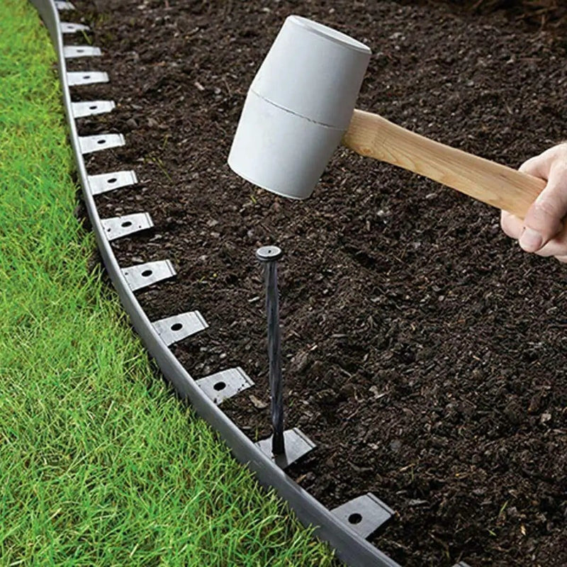salelink.co.nz Unbranded 5M Lawn Edging Border Flexible Garden Path Landscape 5M HDPE Lawn Edging Border Kit With Stakes