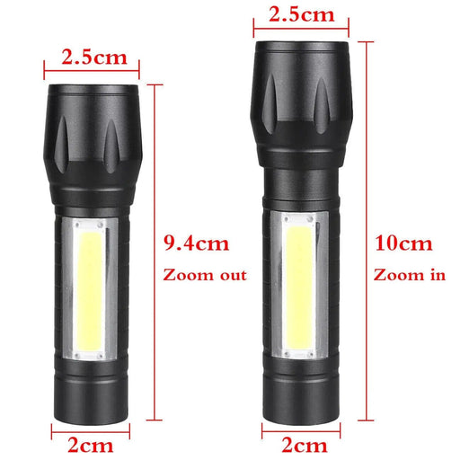 salelink.co.nz Unbranded COB LED Mini Flashlight Torch Zoom COB LED Mini Flashlight Torch Zoom | Action Outdoors NZ