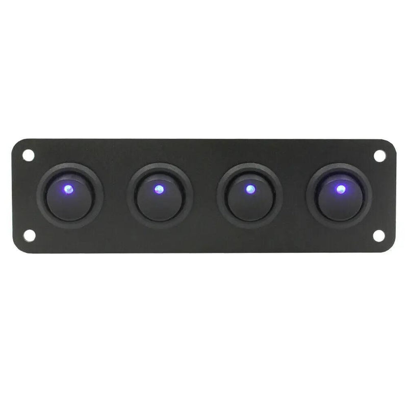 salelink.co.nz Unbranded 4 Gang Toggle Switch Panel Caravan Car 12v 4 Gang Prewired Rocker Switch Panel Caravan 12V LED