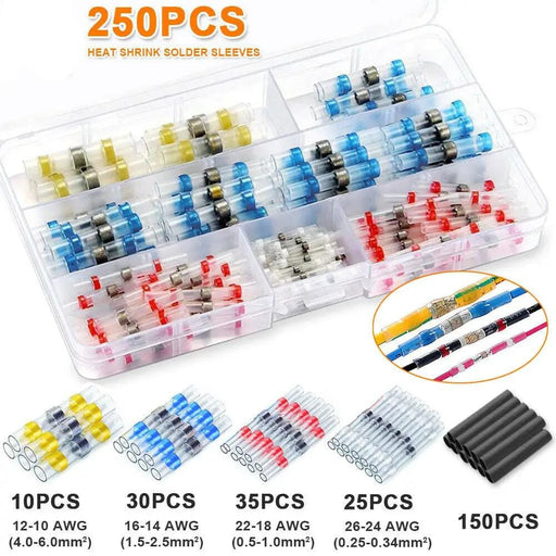250pcs Waterproof Solder Seal Sleeve Heat Shrink Butt Wire Connectors Terminals – view 2