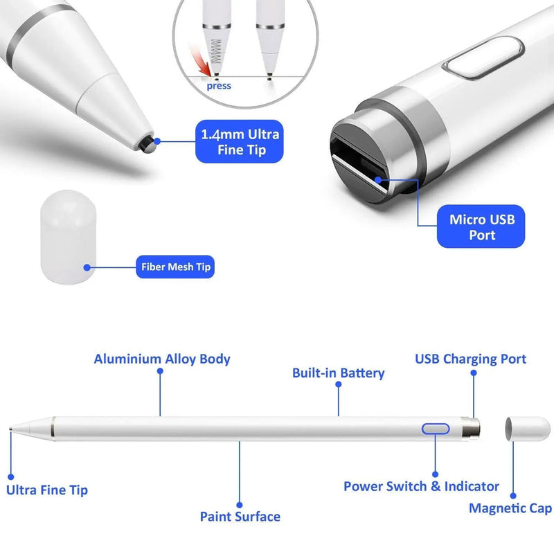 Digital Active Stylus Pen Pencil For Apple iPad Touchscreen Fine Tip 1.4mm New – view 3