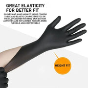 100x Disposable Nitrile Gloves Latex Powder Free Black Medium – view 2
