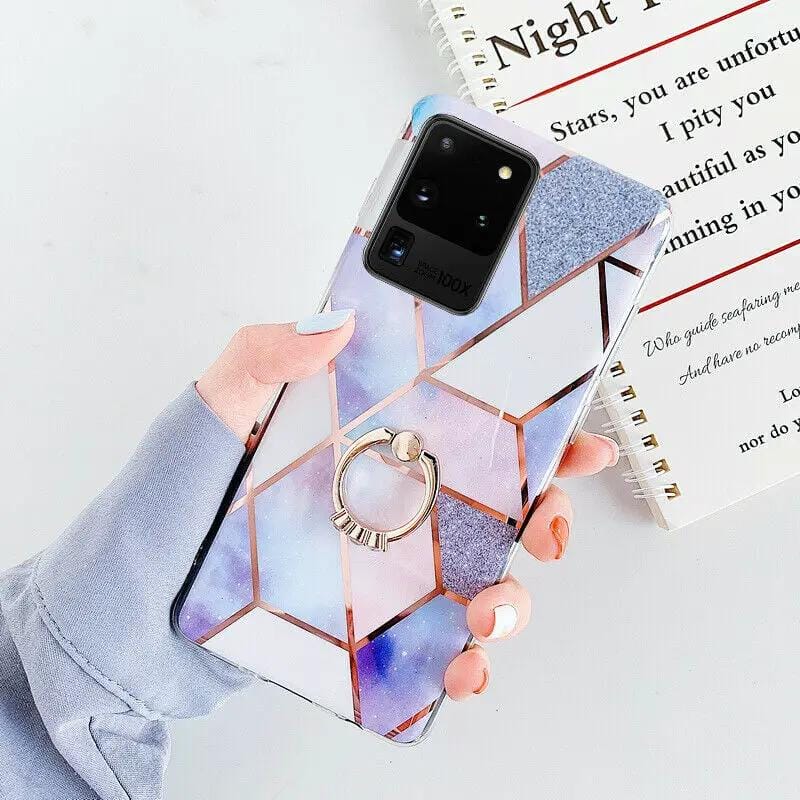 Samsung S20 Plus Marble Geometric TPU Case With Ring Holder – view 2