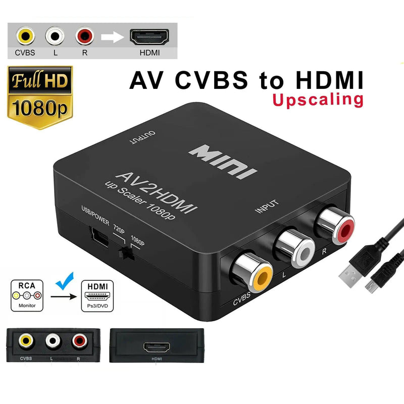 salelink.co.nz Unbranded AV to HDMI Converter AV To HDMI Upscaler Converter 720p Or 1080p