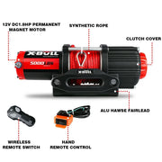 salelink.co.nz X-BULL X-Bull Electric Winch 5000LBS X-Bull Electric Winch 5000LBS | Action Outdoors NZ