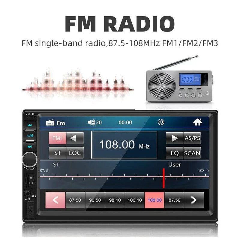 7" Double 2 DIN Bluetooth Head Unit Car Stereo Touch Screen Radio FM/TF/USB/AUX – view 6