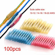 100 Pieces Heat Shrink Butt Wire Connectors Kit Insulated Waterproof Terminals – view 2