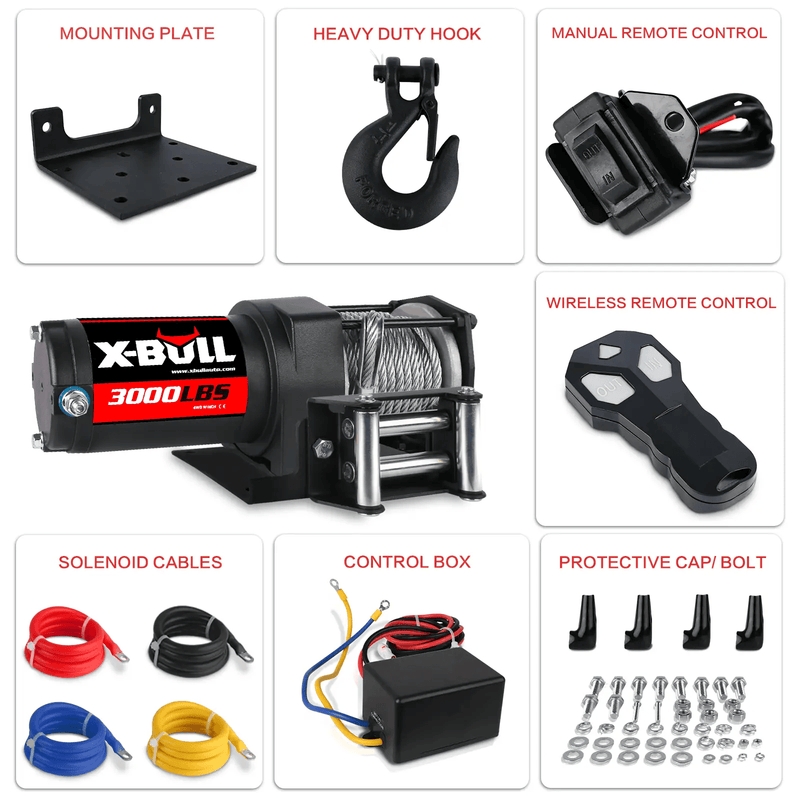 salelink.co.nz X-BULL X-BULL Electric Winch 3000LBs X-BULL Electric Winch 3000LBs | Action Outdoors NZ