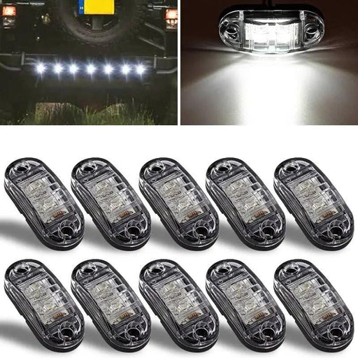 10PCS LED Side Marker White Lights Indicators Trailer Truck RV 12V 24V – view 1
