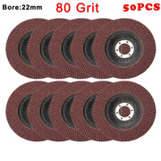 50Pcs Abrasive 5'' 125MM Metal Sanding Flap Disc Angle Grinder 80 Grit – view 2