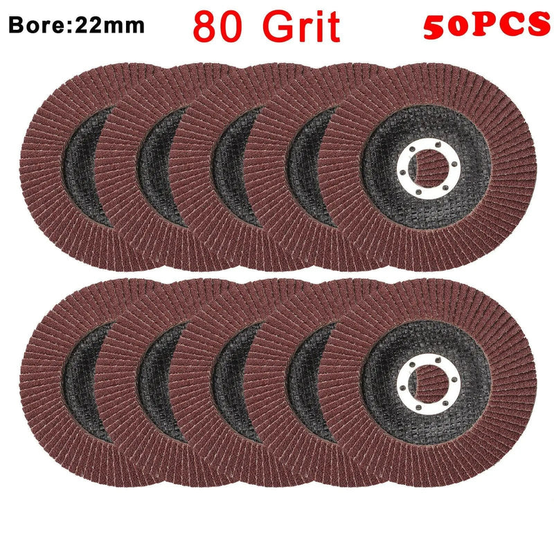 50Pcs Abrasive 5'' 125MM Metal Sanding Flap Disc Angle Grinder 80 Grit – view 2