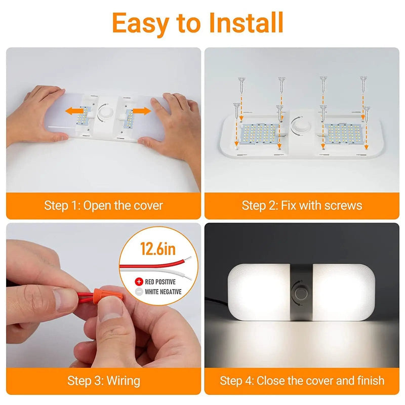 12V-24V 120LED Interior Ceiling Light Dimmable Caravan RV Camper – view 5