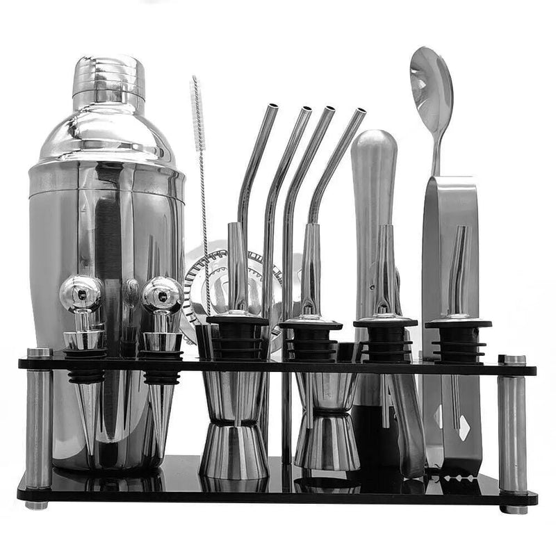 Twenty Piece Stainless Steel Cocktail Shaker Set With Bar Tools 750 Milliliters – view 2