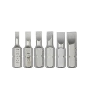 S2 Steel Slotted Screwdriver Bits Set – 1/4" Shank (6 different types available) – view 1
