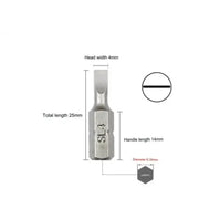 S2 Steel Slotted Screwdriver Bits Set – 1/4" Shank (6 different types available) – view 2