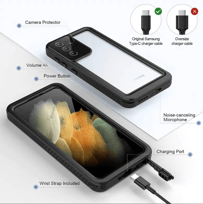 techplus Redpepper Samsung S24 Plus Waterproof Case | Shockproof Cover Samsung S24 Plus Waterproof Case With Clear Back