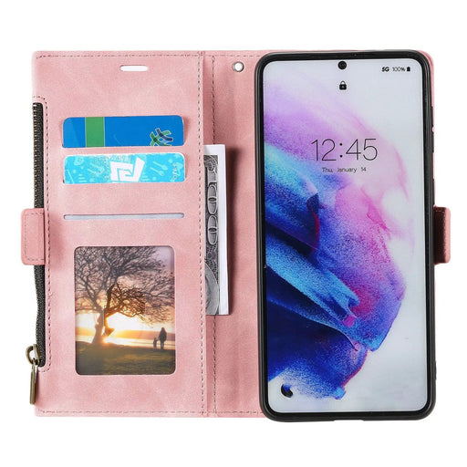 salelink.co.nz Unbranded Samsung S21 Case Samsung S21 Wallet Case Pink PU Leather Dual Layer