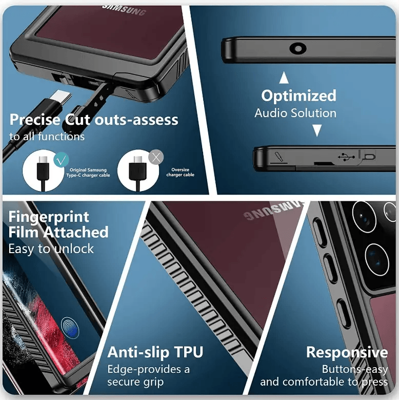 techplus Redpepper Waterproof Case for Samsung S24 Ultra | Full Protection Redpepper Waterproof Case For Samsung S24 Ultra