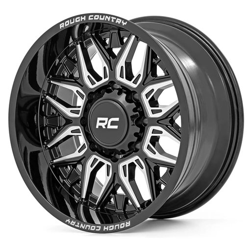 Rough Country 86 Series 22x10 Gloss Black Milled Accents Wheels – view 1