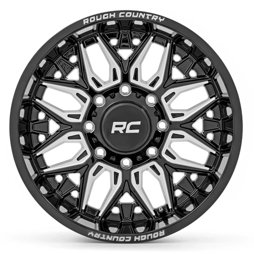 Rough Country 86 Series 22x10 Gloss Black Milled Accents Wheels – view 2