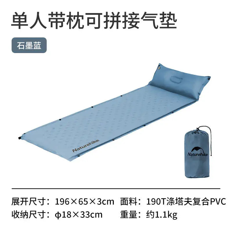 Naturehike D01 Extended Inflatable Sleeping Pad with Pillow - Camping Mat – view 6