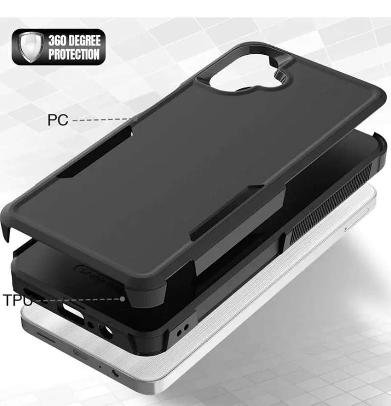 Samsung Galaxy A07 Dual Layer Armor Hard Case – Black – view 3