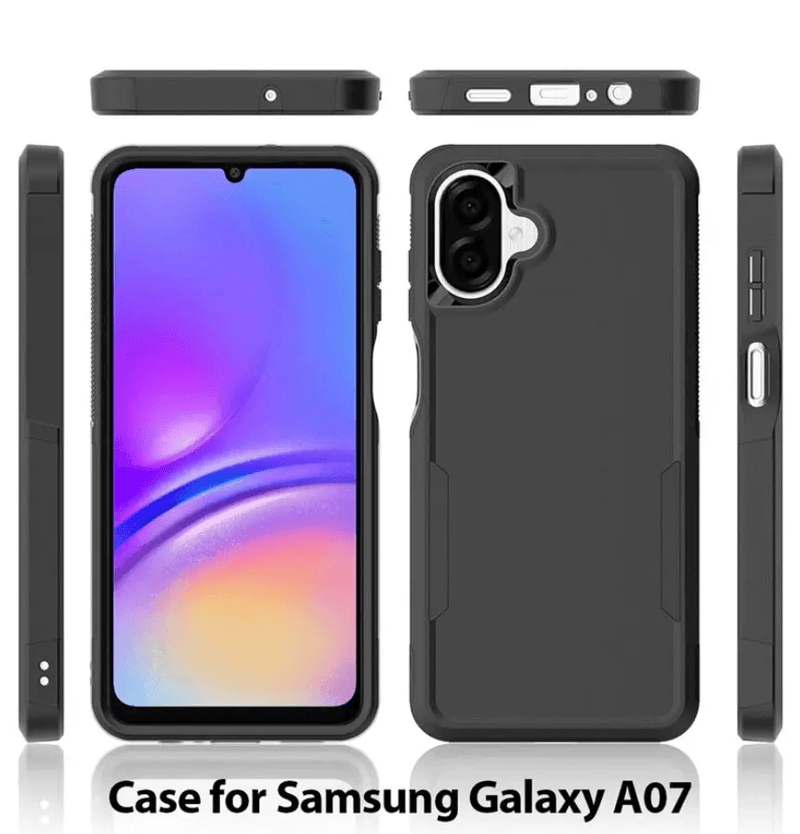Samsung Galaxy A07 Dual Layer Armor Hard Case – Black – view 6