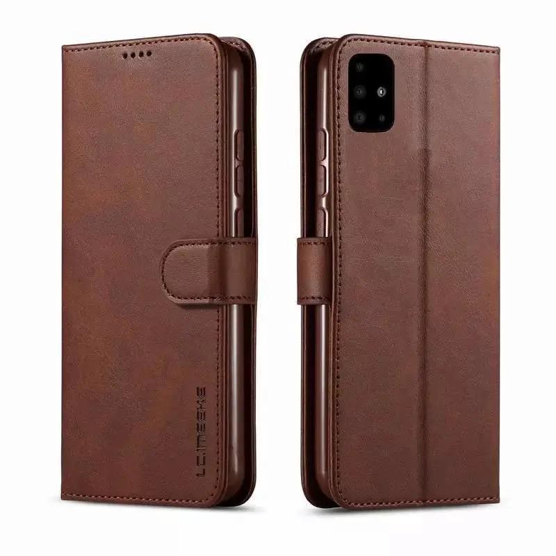 Synthetic Leather Flip Case for Samsung Galaxy S20 Plus (Brown) – view 1