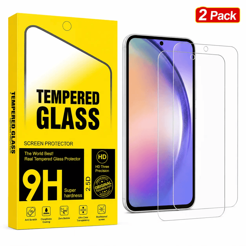 techplus Samsung Galaxy S22 Clear Tempered Glass Screen Protector (2 Pack) – 9H HD, 2.5D Rounded Edge, Impact & Scratch Resistant Samsung S22 Tempered Glass Screen Protector 2 Pack
