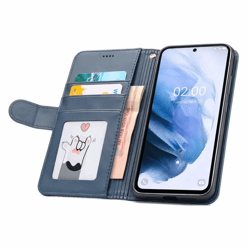 Samsung Galaxy S24 Flip Wallet Case Cowhide Finish Dot Pattern – view 9