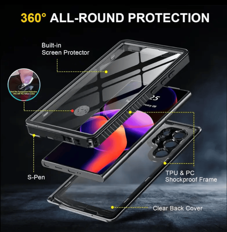 techplus Redpepper Waterproof Case for Samsung S23 Ultra | Full Protection Redpepper Waterproof Case for Samsung S23 Ultra