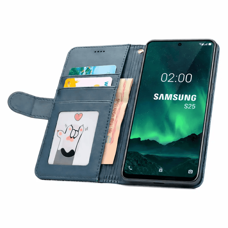 Samsung Galaxy S25 Flip Wallet Case Cowhide Dot Pattern – view 9