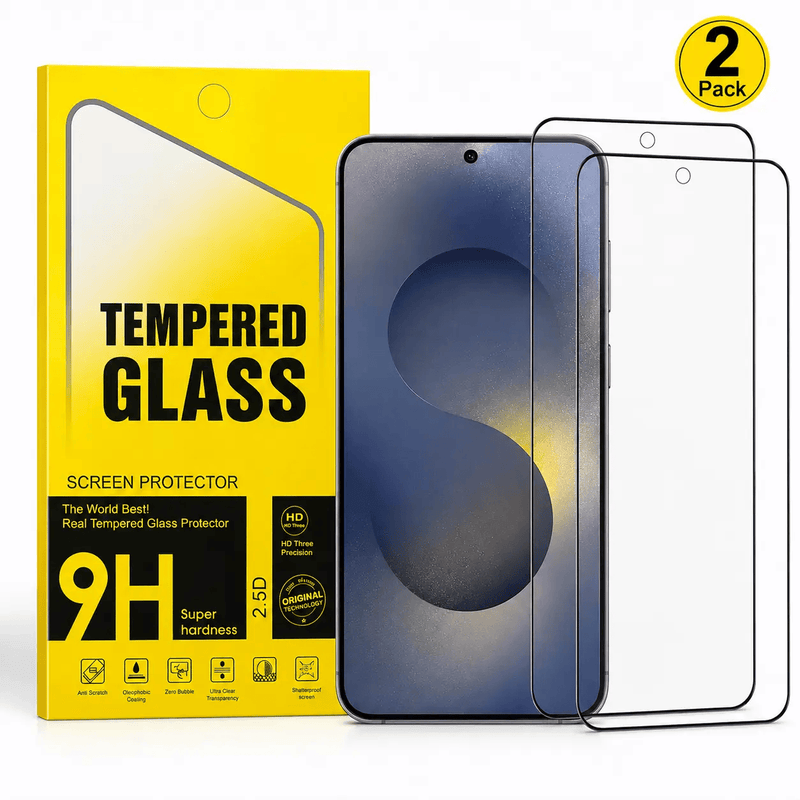 techplus Samsung Galaxy S26 Tempered Glass Screen Protector 2 Pack 9H HD Samsung Galaxy S26 Tempered Glass Protector 2 Pack