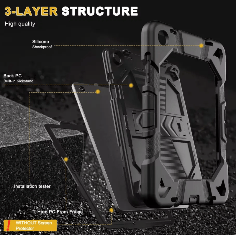 Samsung Galaxy Tab A9 Rugged Shockproof Case with Kickstand – view 3