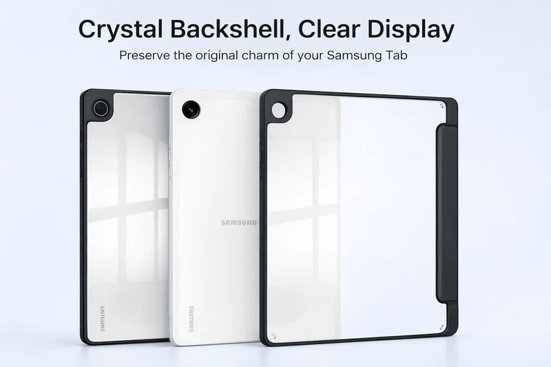 Samsung Galaxy Tab A11+ Clear Back Acrylic Case – Transparent Shockproof Cover with Stand – view 5