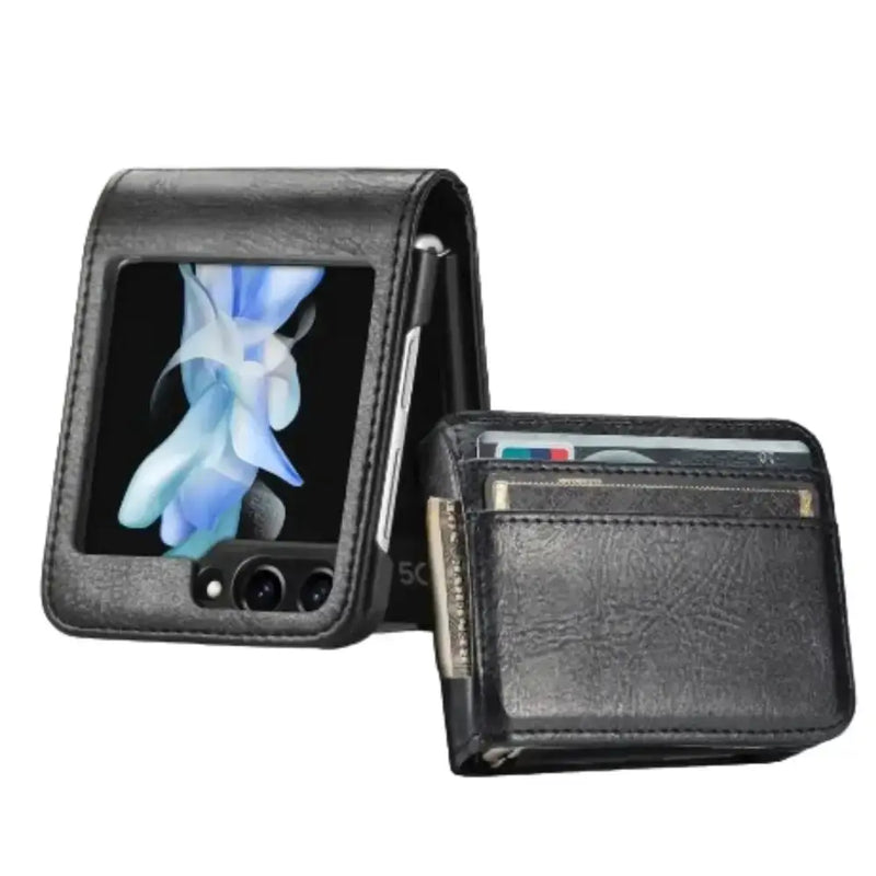 Habicare 9eight5 Leather Bag Case for Samsung Z Flip Series Leather Bag Case for Samsung Z Flip Series