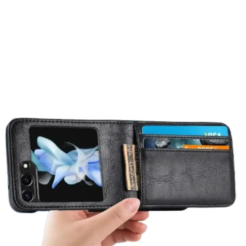 Habicare 9eight5 Leather Bag Case for Samsung Z Flip Series Leather Bag Case for Samsung Z Flip Series