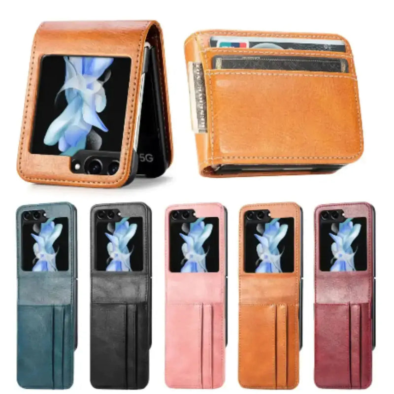 Habicare 9eight5 Leather Bag Case for Samsung Z Flip Series Leather Bag Case for Samsung Z Flip Series