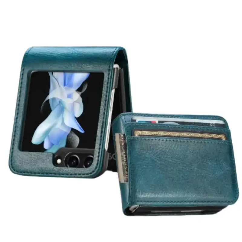 Habicare 9eight5 Leather Bag Case for Samsung Z Flip Series Leather Bag Case for Samsung Z Flip Series
