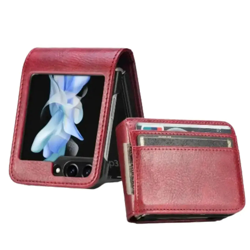 Habicare 9eight5 Leather Bag Case for Samsung Z Flip Series Leather Bag Case for Samsung Z Flip Series