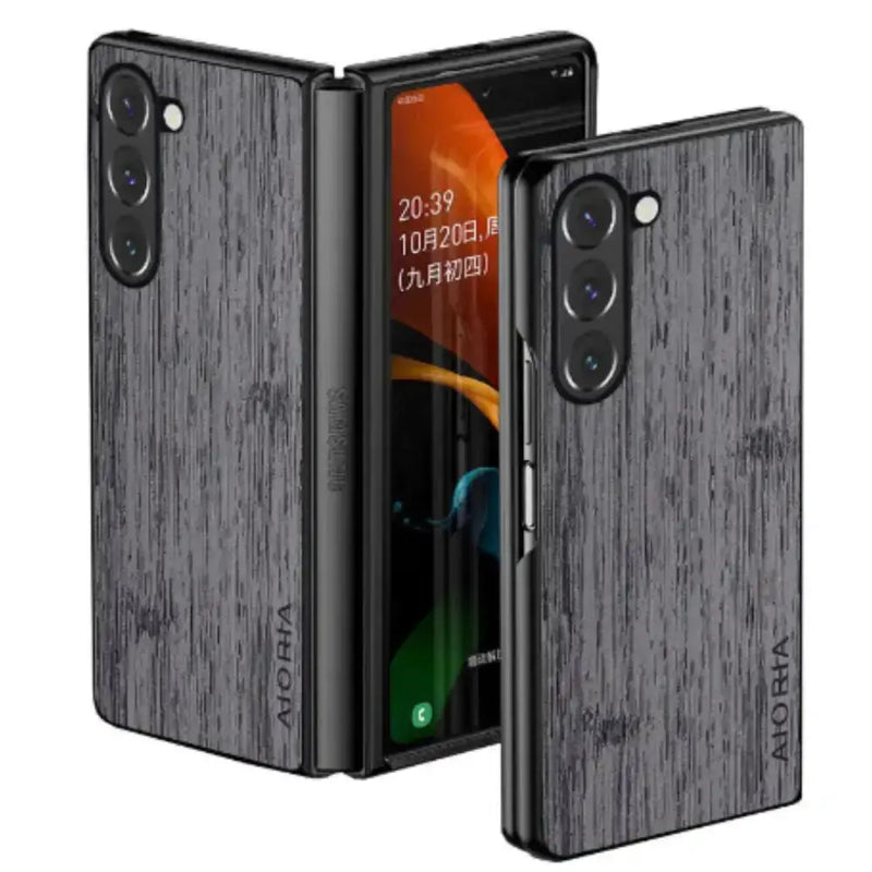 Habicare 9eight5 Leather & Bamboo Case for Samsung Galaxy Z Fold 5 Leather & Bamboo Case for Samsung Galaxy Z Fold 5