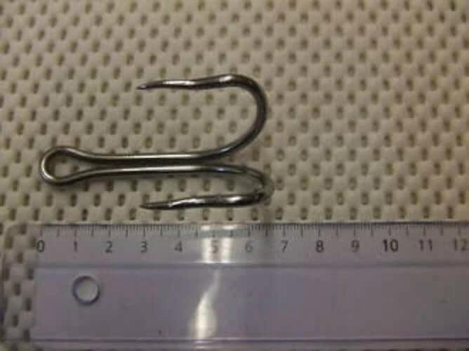 Sea fish HOOKS Double Tuna Wriggled Barbless Size 10/0 Sea Fish Double Tuna Wriggled Barbless Hook Size 10 0