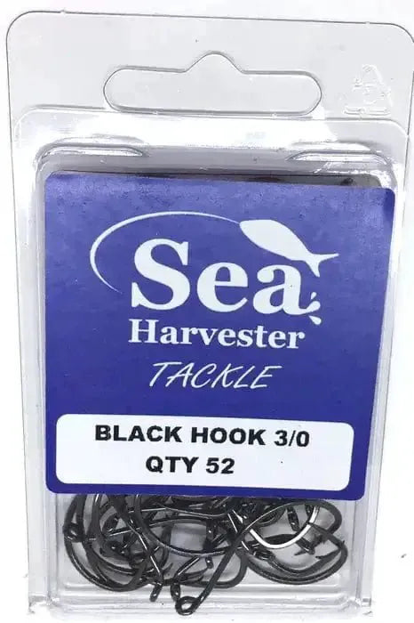 Sea Harvester Black Beak Hook Size Three Zero Bulk Pack 52 Fishing Hooks For Live And Dead Bait
