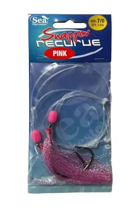 Sea- Harvester General Snapper Recurve 7/0 Pink S-H Snapper Recurve Pink SH Sea Harvester Single Hook Rig