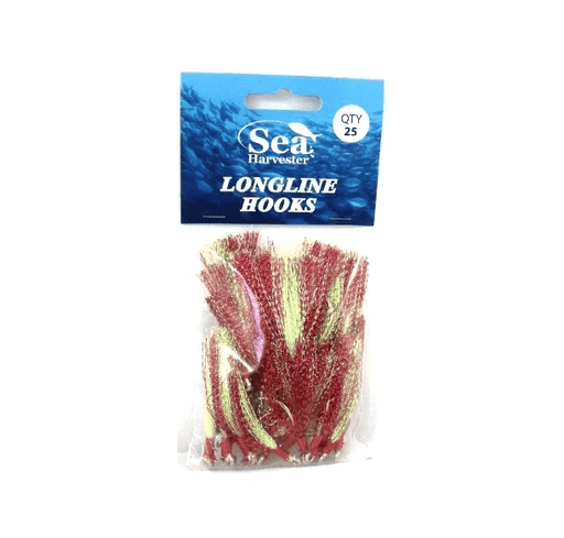 Sea- Harvester HOOKS Longline Flies 25 Chart/Red 18R Longline Flies 25 Chart Red 18R Sea Harvester