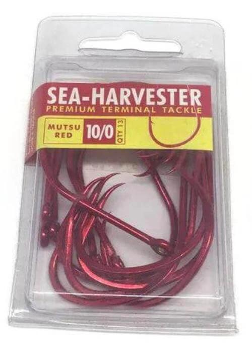 Sea Harvester Mutsu Fishing Hooks Sea Harvester Mutsu red hook 4/0 pkt 8 Sea Harvester Mutsu Red Hook Four Zero Single Hook