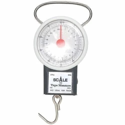 Sea Harvester Scale With Tape 50LB Built In Tape Measure For Anglers And DIY Vendors Durable Compact