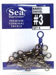 Sea- Harvester SWIVEL Barrel Swivel 3 PKT 8 Barrel Swivel 3 Pack Size 8 Sea Harvester