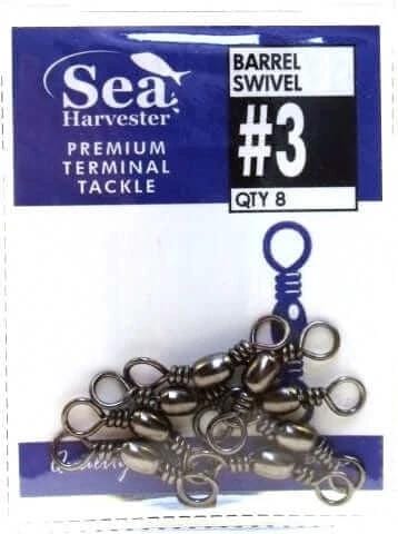 Sea- Harvester SWIVEL Barrel Swivel 3 PKT 8 Barrel Swivel 3 Pack Size 8 Sea Harvester