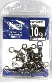 Sea- Harvester SWIVEL SH Blue Cross Line Swivel 10kg Sea Harvester 3 Way Line Swivel 10kg Blue Cross